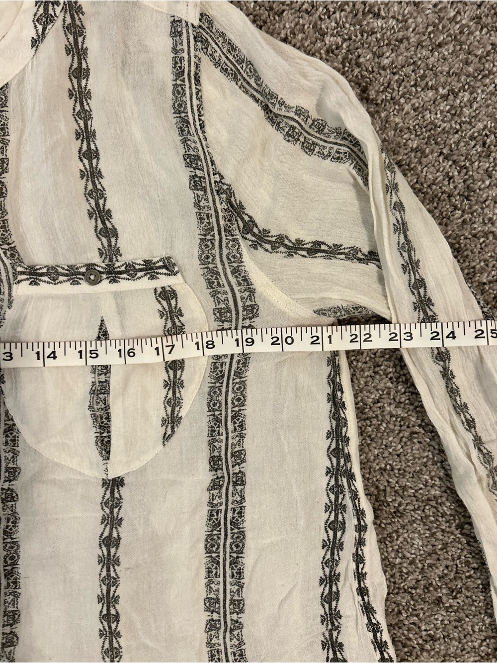 Free People Striped Peasant Blouse - hi-low cut in Medium - Picture 7 of 12